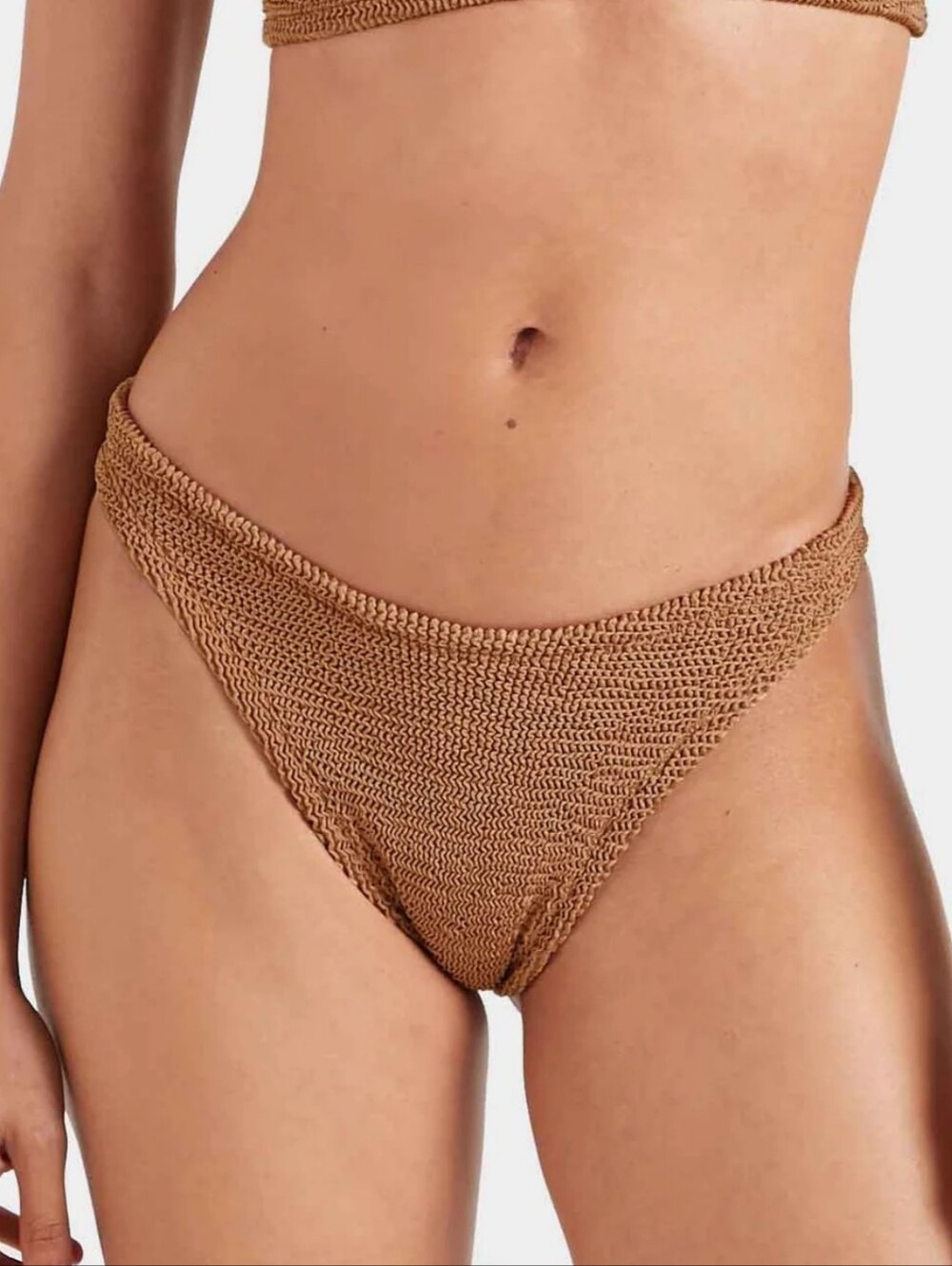 Hunza G Metallic Cocoa Textured Swim Bottom